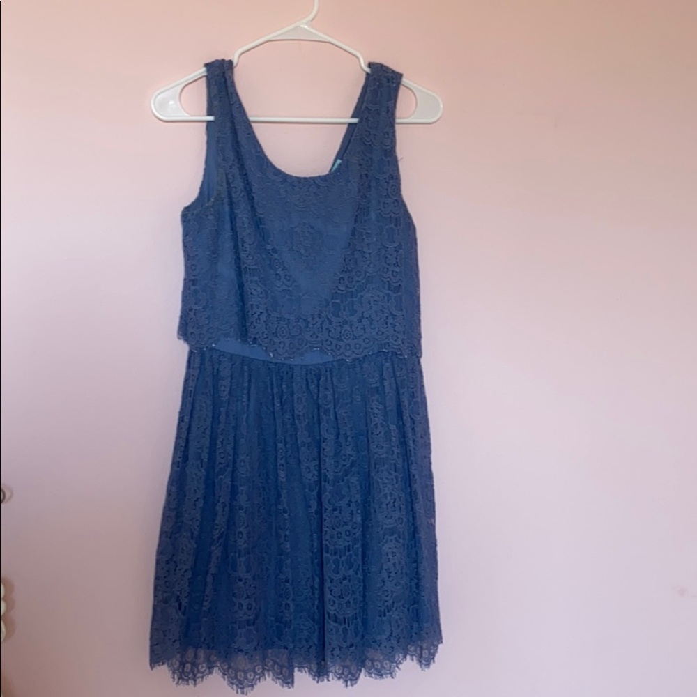blue lace skater dress from Francescas